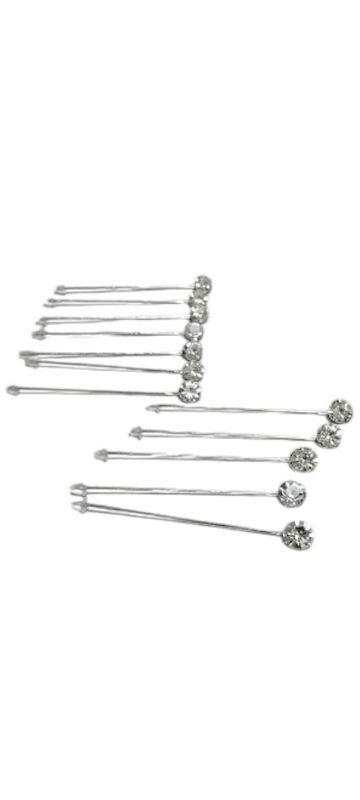12pc Rhinestone Corsage Pins Crystal