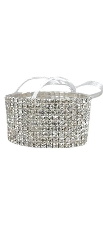 9 Row Wristlet w/Plastic Pad/Ribbon Crystal