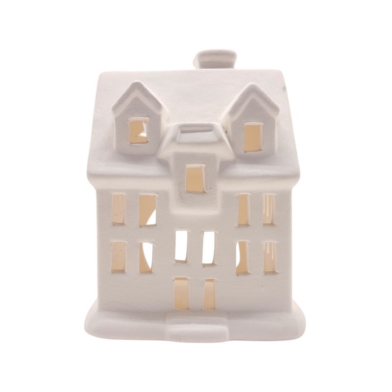 3&quot;x3.7&quot;x4.75&quot; House Tea Light Holder (Ceramic)