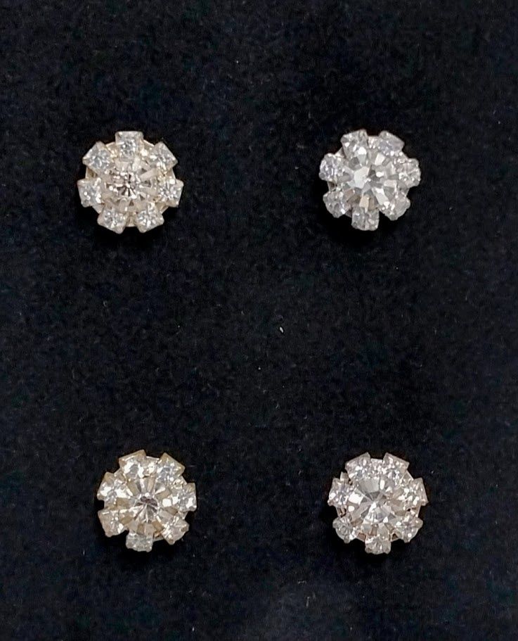 4pc Rhinestone Hair Snaps Crystal