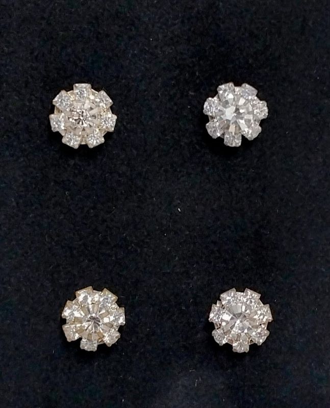 4pc Rhinestone Hair Snaps Crystal