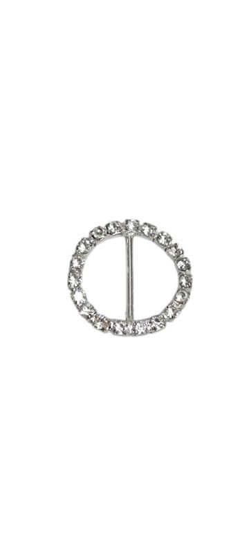 12pc 1&quot;  Rhinestone Round Buckles Silver