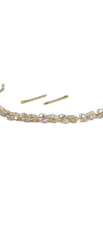 Rhinestone Hair Belt/Sash Gold