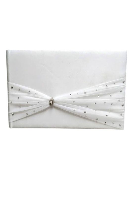 9.75"x6.25" Guest Book w/Pearls/Rhinestones Ivory 9.75"x6.25" Guest Book w/Pearls/Rhinestones Ivory