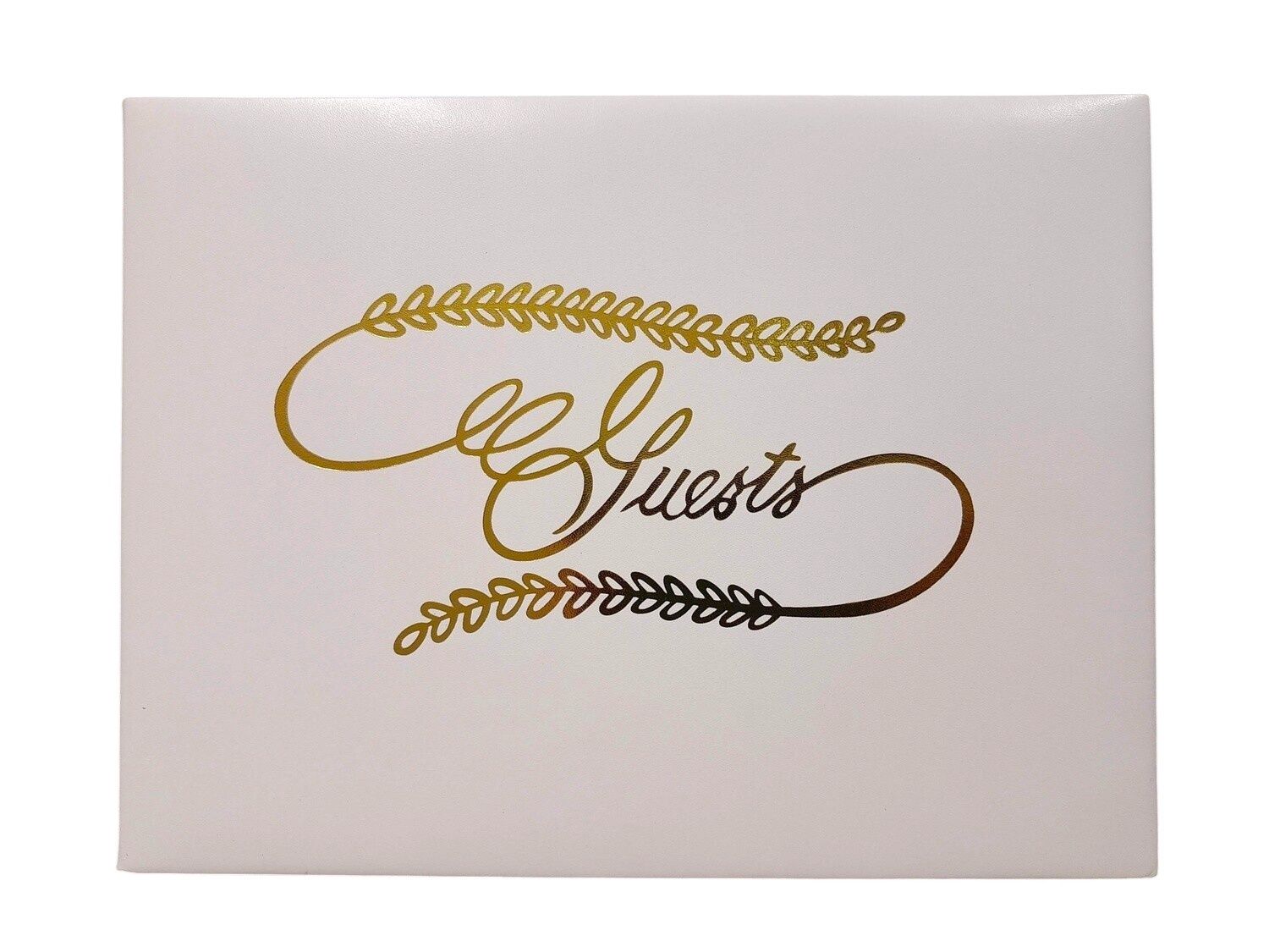8.5&quot;x6&quot; Guest Book White/Gold