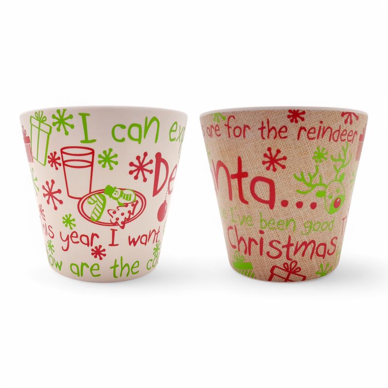 4.9&quot;x4.9&quot;x4.5&quot;  Melamine Christmas Pot Assorted