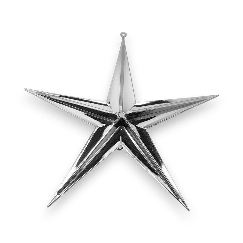 6.5&quot;x6.5&quot;x1&quot; Plastic Vacuum Plated Star Shiny Silver