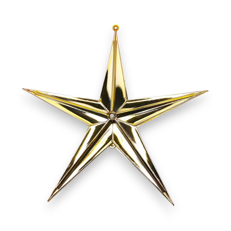 3&quot;x3&quot;x0.3&quot; Plastic Vacuum Plated Star Shiny Gold
