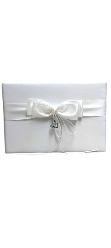 9.75&quot;x6.25&quot; Guest Book w/Hearts White