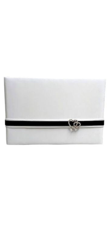 9.75"x6.25" Guest Book w/Hearts Black/White 9.75"x6.25" Guest Book w/Hearts Black/White