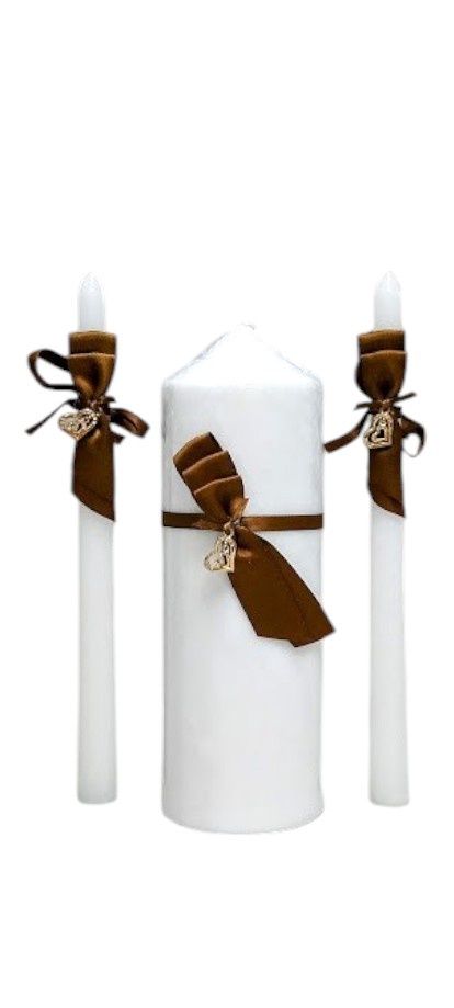 Unity Candle Set w/Hearts Gold