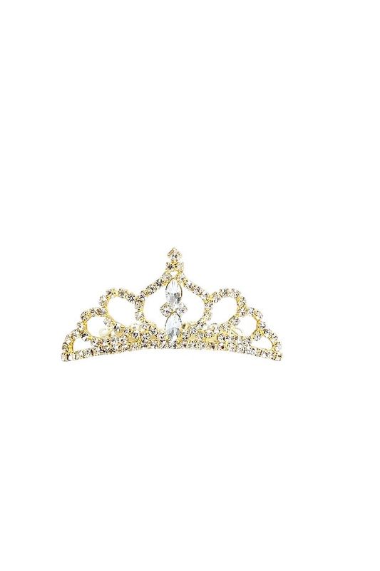 Rhinestone Hair Comb  Gold