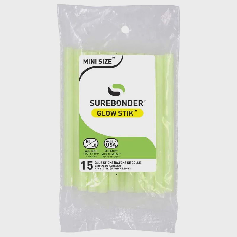 15pc 4&quot; Mini Size Glow in the Dark Hot Glue Sticks