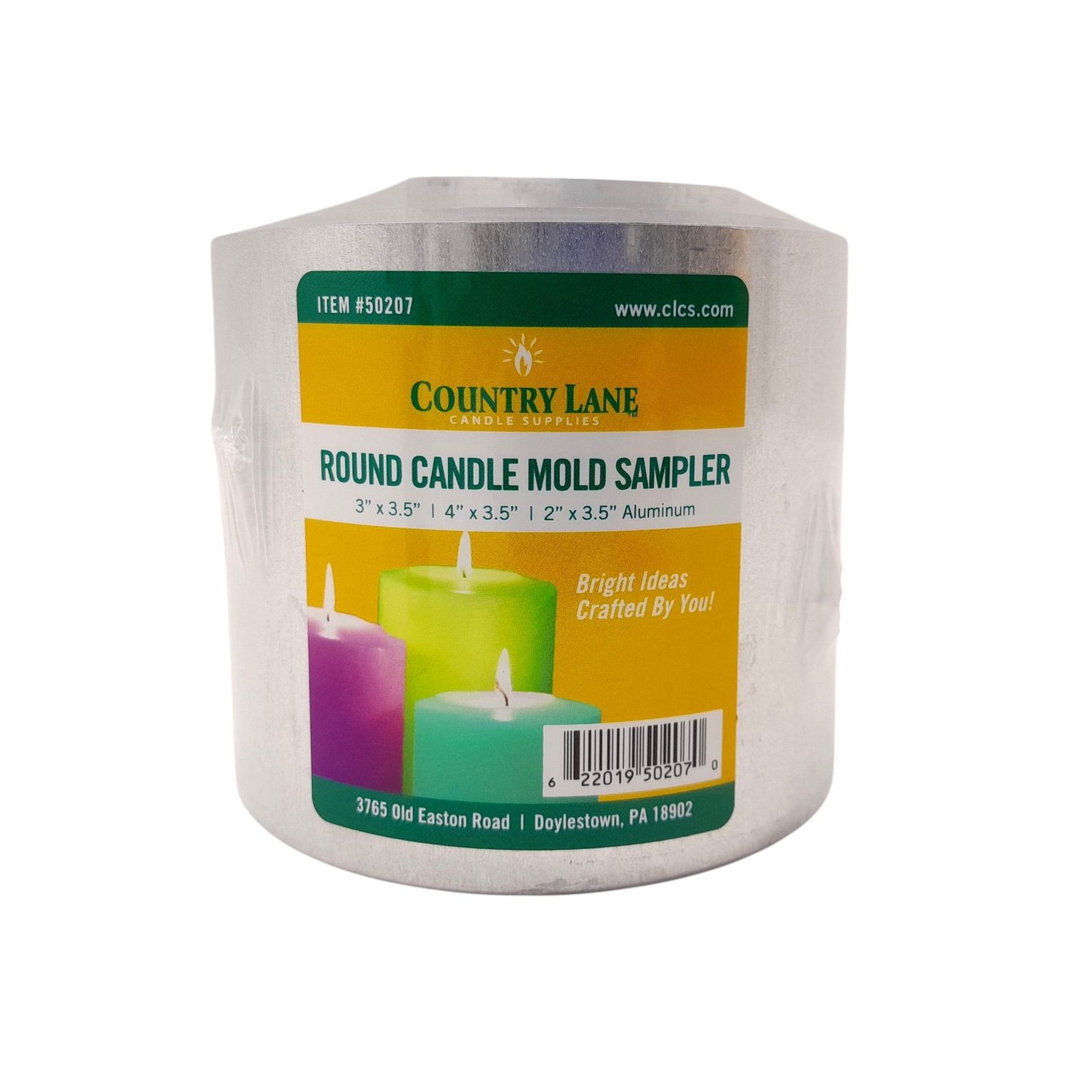 3pc Round Aluminum Candle Mold Sample Pack