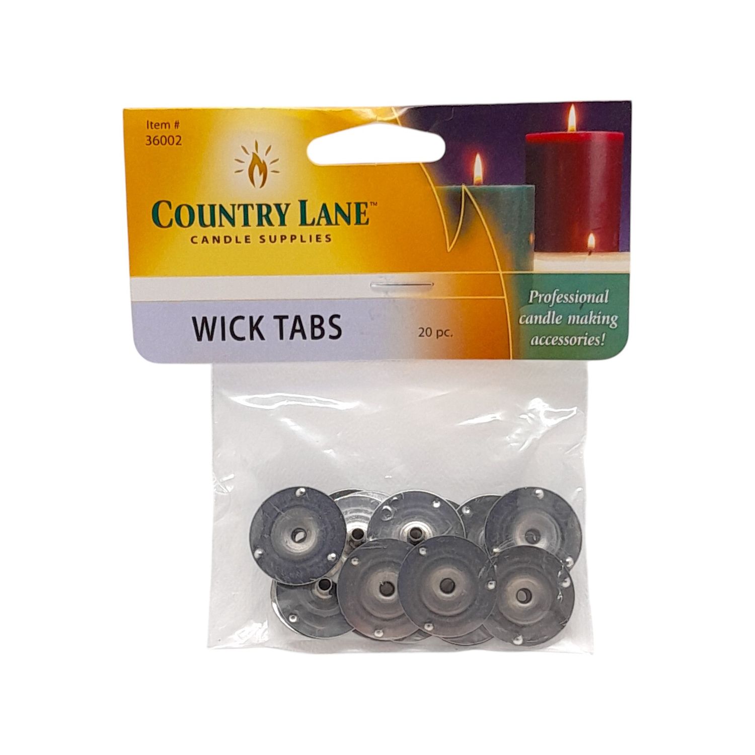 20pc 20mm Round Wick Tabs