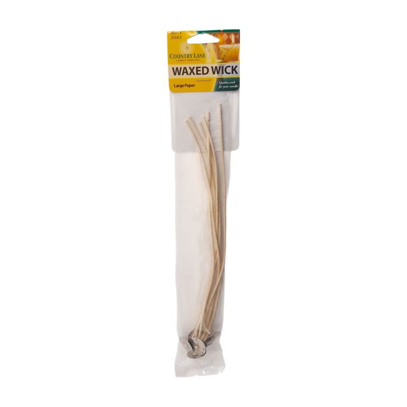 6pc 9&quot; Large Waxed Paper Candle Wick