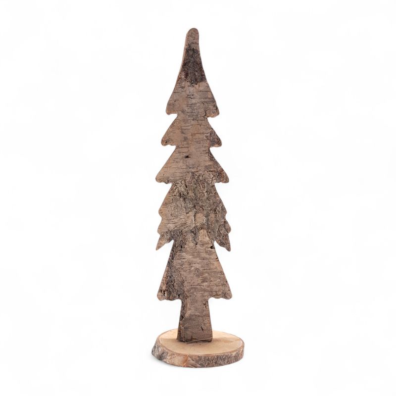 6"x19.75" Glitter Birch Bark Tree on Round Base