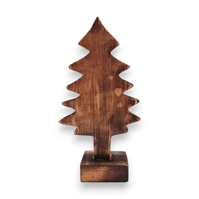 1.8&quot;x4.2&quot;x8&quot; Wood Christmas Tree Natural w/Rectangle Base