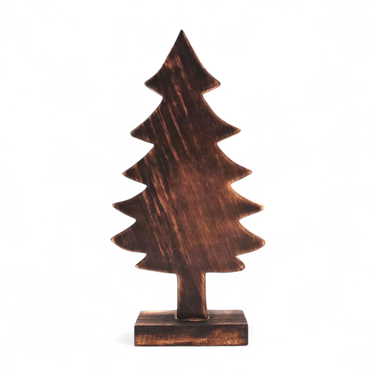 1.8"x7.2"x13.5" Wood Christmas Tree Natural w/Rectangle Base