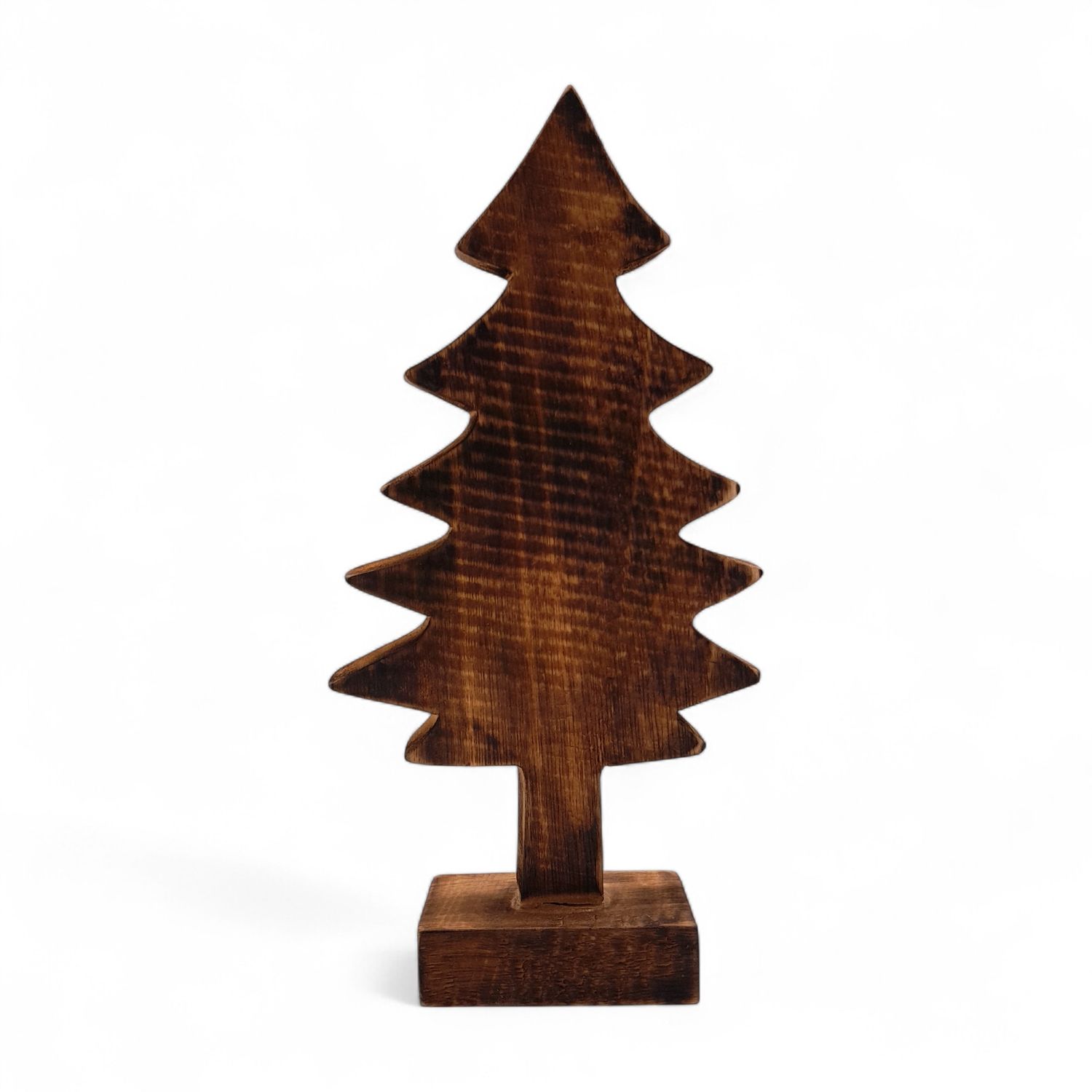 1.8&quot;x5.2&quot;x10&quot; Wood Christmas Tree Natural w/Rectangle Base