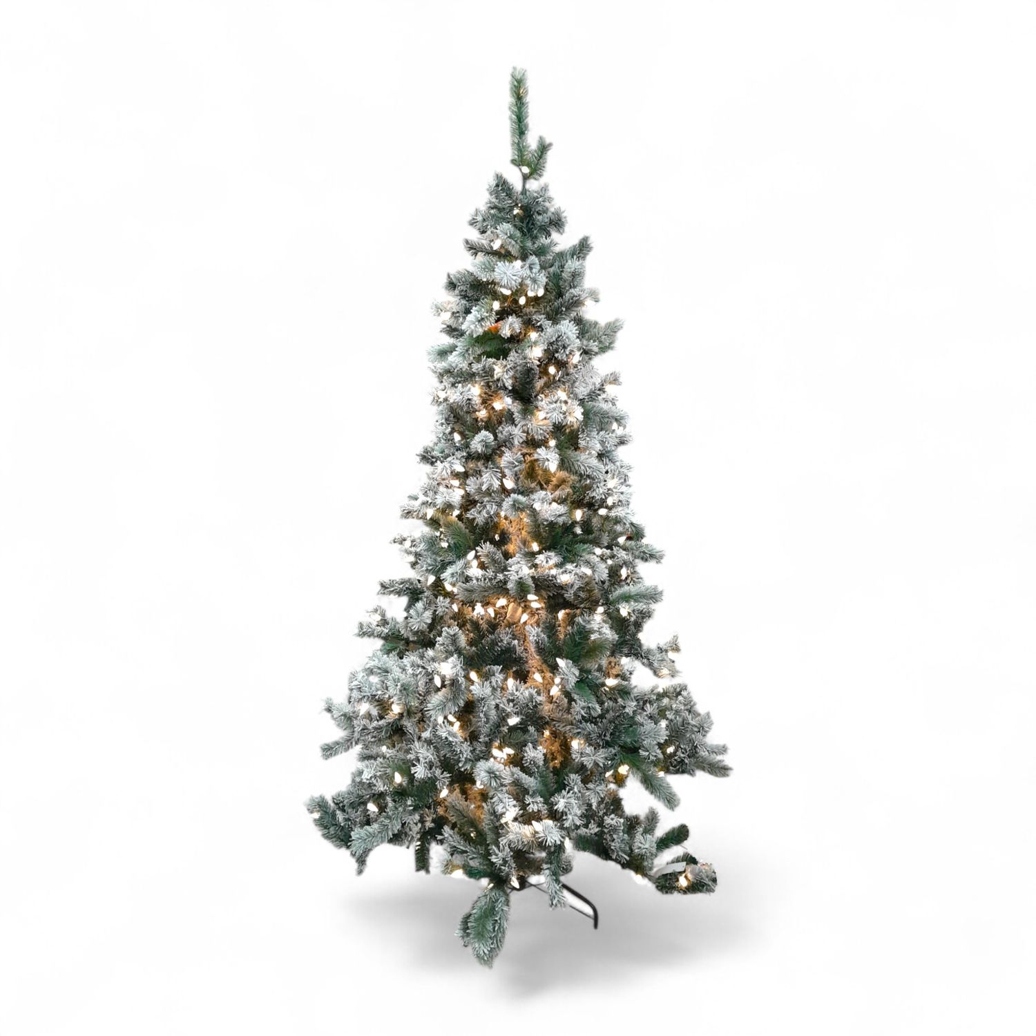 7.5&#39; Led Slim Rocky Mountain Pine Tree Flocked