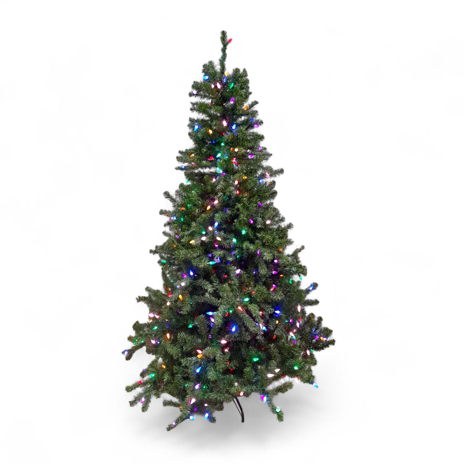 7&#39; Full Canadian Pine Tree w/Led Lights - Multicolor
