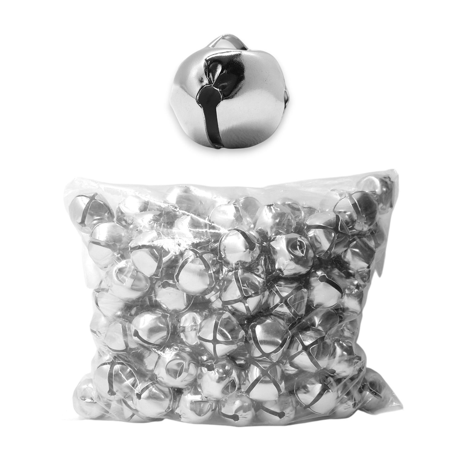 144pc 1&quot; Jingle Bells Silver