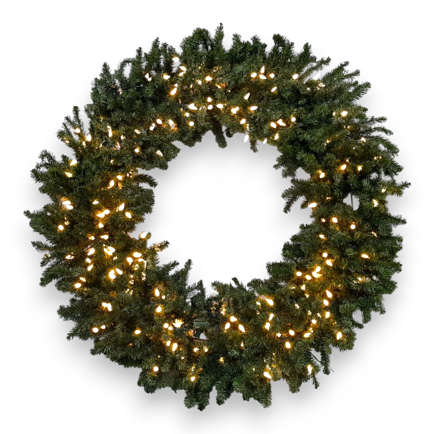60&quot; Double Canadian Pine Wreath Green