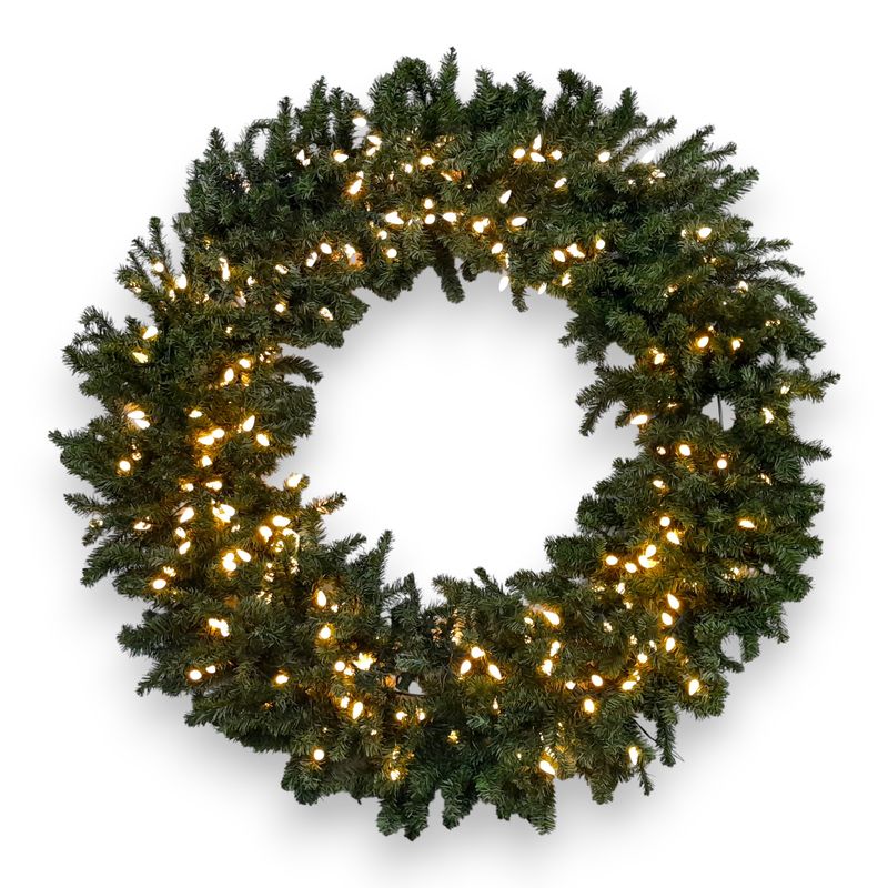 60&quot; Double Canadian Pine Wreath Green