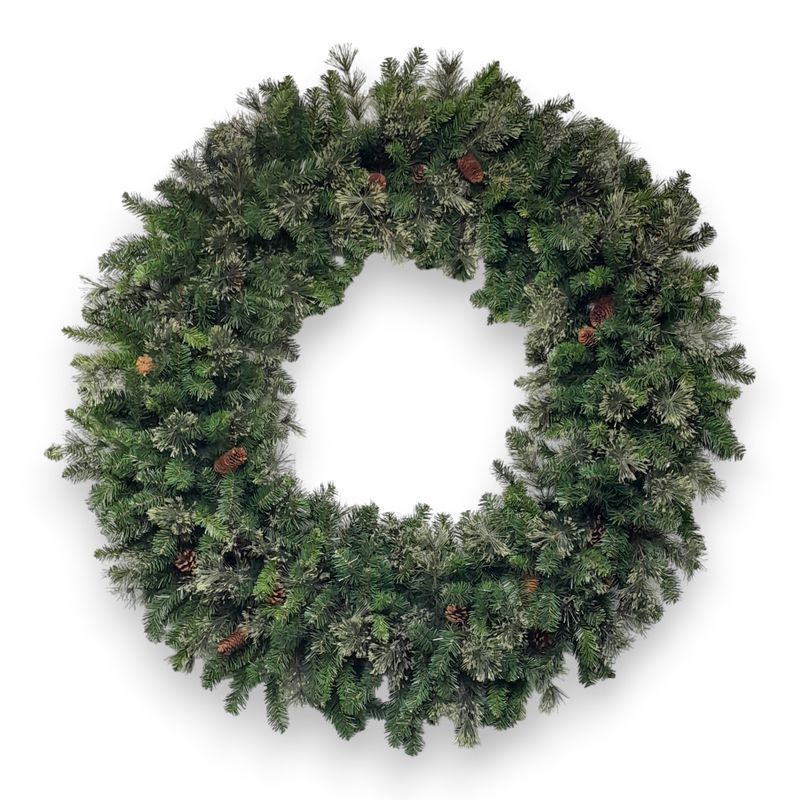 60&quot; Mixed Pine Wreath Green w/Pinecones