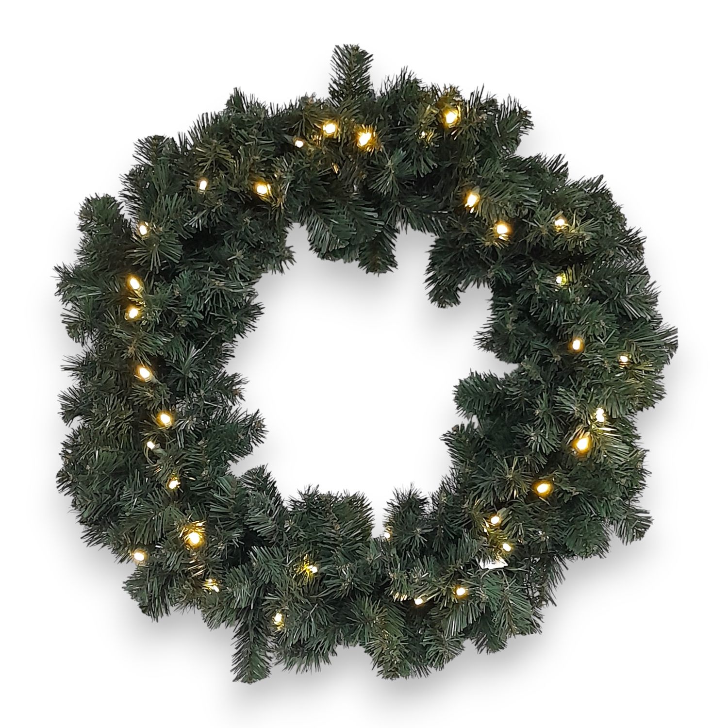 30&quot; Led Italian Fir Wreath Green