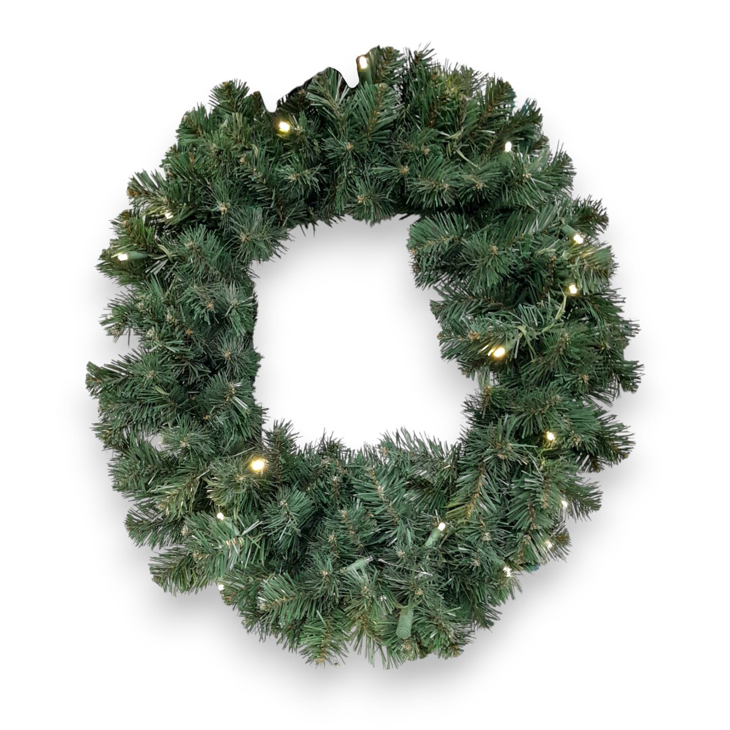 24&quot; Led Italian Fir Wreath Green