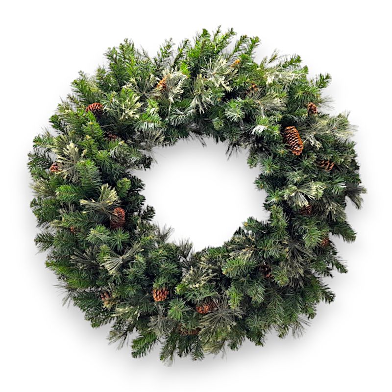 36" Mixed Pine Wreath w/Pinecones