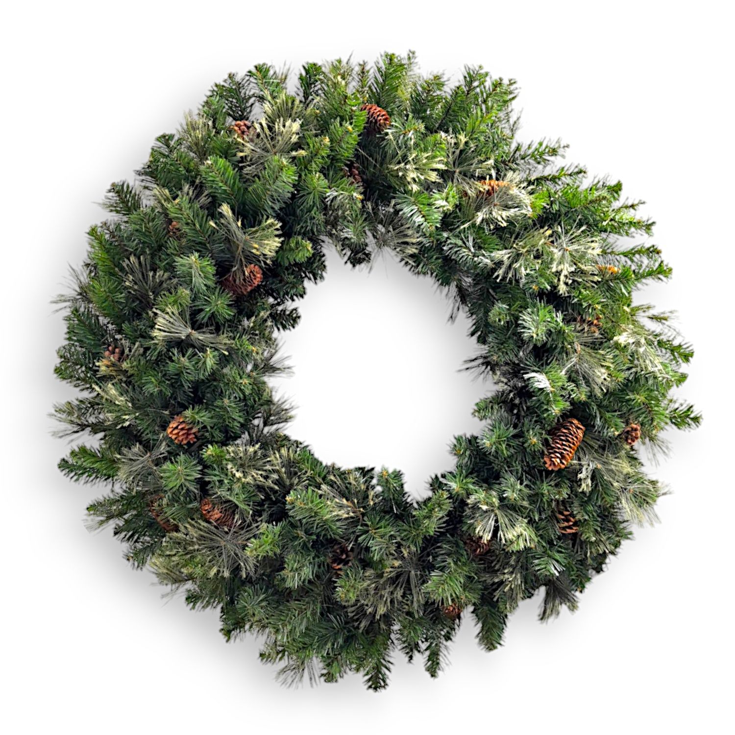 24&quot; Mixed Pine Double Wreath  w/Pinecones