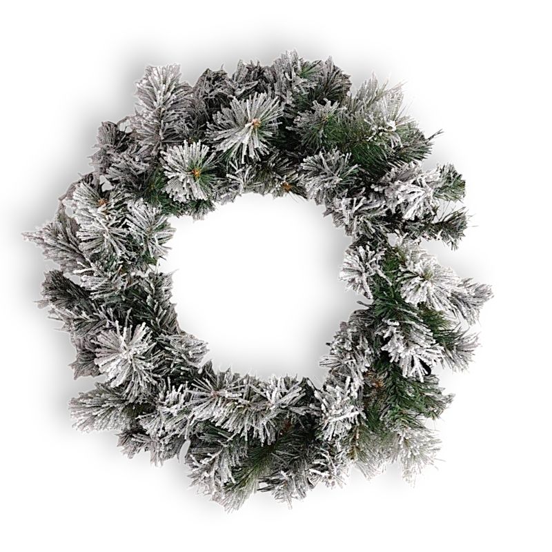 18&quot; Rocky Mountain Pine Wreath Flocked