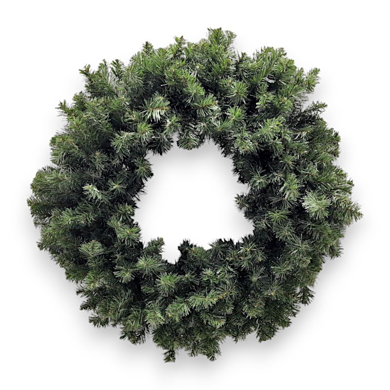 30&quot; Frosted Black Forest Wreath Green