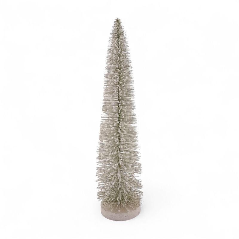 20" Frosted Glitter Tree Light Green/White on 4.25" White Base