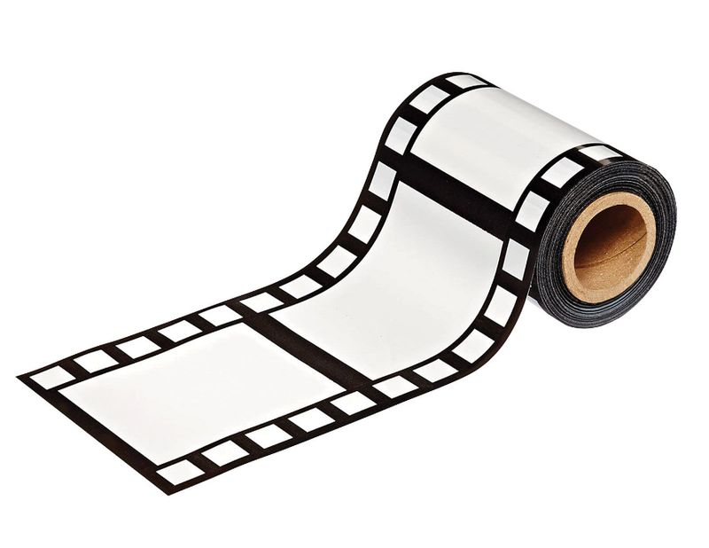 3&quot;x50&#39; Filmstrip Poly Decorating Material Black/White
