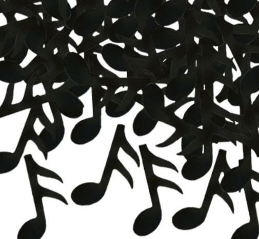 1oz Music Note Confetti Black