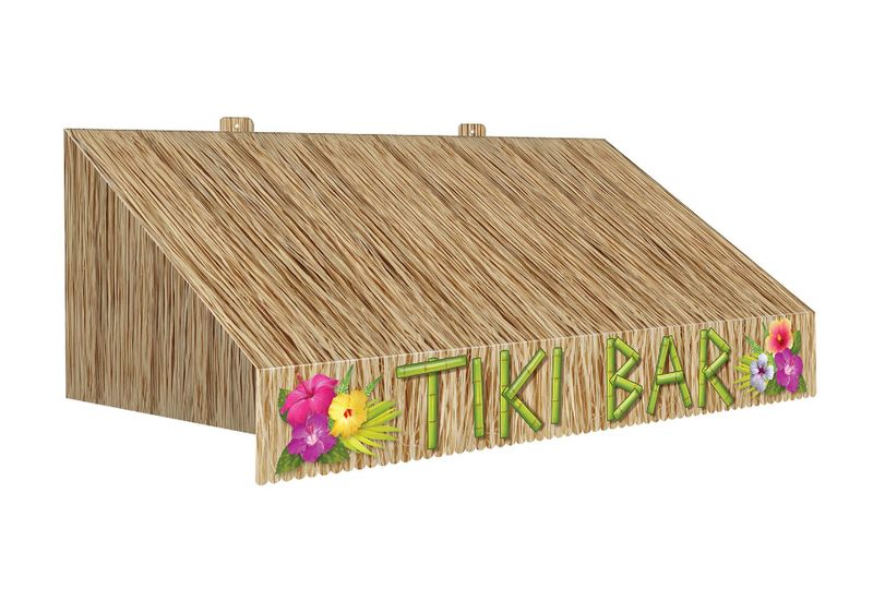 1pc 24.75&quot;x8.75&quot; Double Sided Luau Tiki Bar Awning