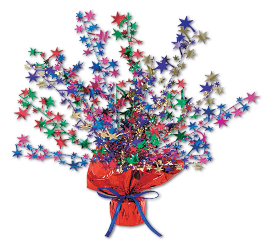 15&quot; Metallic Foil Star Centerpiece Multicolor