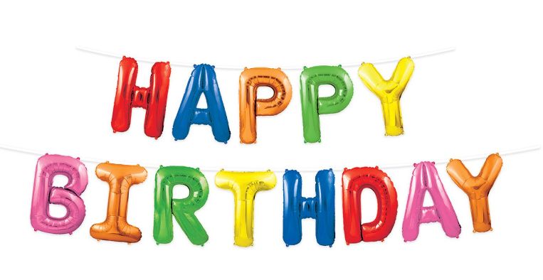 14.25"x12' Happy Birthday Balloon Streamer Multi 14.25"x12' Happy Birthday Balloon Streamer Multi