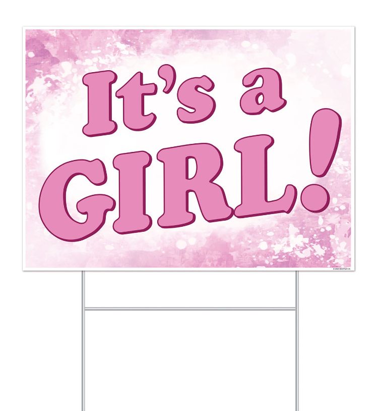 11.5&quot;x15.5&quot; It&#39;s A Girl Yard Sign Pink