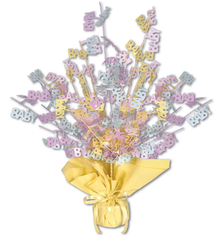 15&quot; Baby Centerpiece Green/Pink/Purple/Yellow