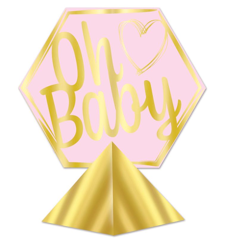 11.5&quot;x10.25&quot; Oh Baby Centerpiece Pink