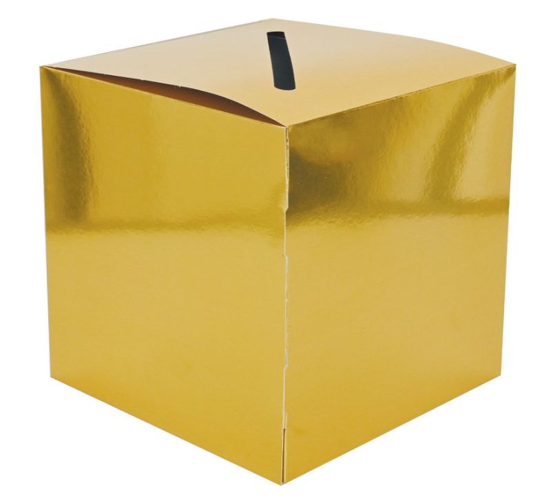 9"x9" Foil All-Purpose Money Bank/Card Box Gold 9"x9" Foil All-Purpose Money Bank/Card Box Gold