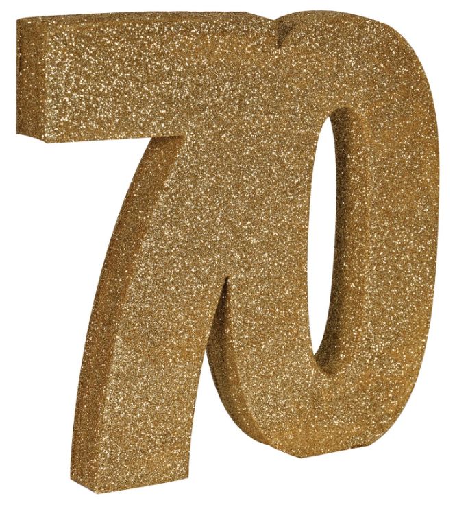 8"x8"x1" "70" 3-D Glittered Centerpiece 8"x8"x1" "70" 3-D Glittered Centerpiece