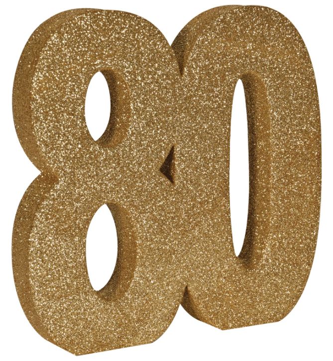 8"x8"x1" "80" 3-D Glittered Centerpiece 8"x8"x1" "80" 3-D Glittered Centerpiece