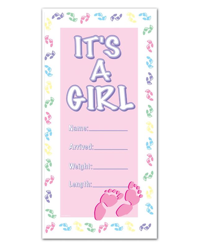 5&#39;x30&quot; Plastic &quot;It&#39;s A Girl&quot; Door Cover Pink