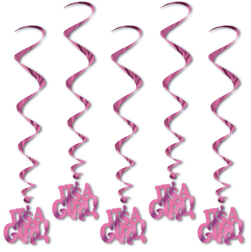 5pc 36&quot; It&#39;s a Girl! Whirls Pink